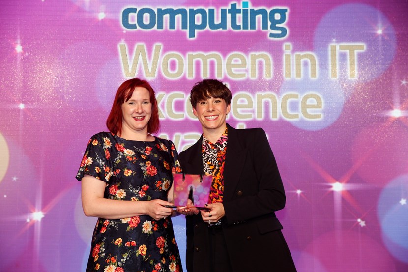 Leeds #techmums club receives national Women in IT Excellence award: digitalengagementlibrarianclaireduffieldandjoannemiklo-741183.jpg