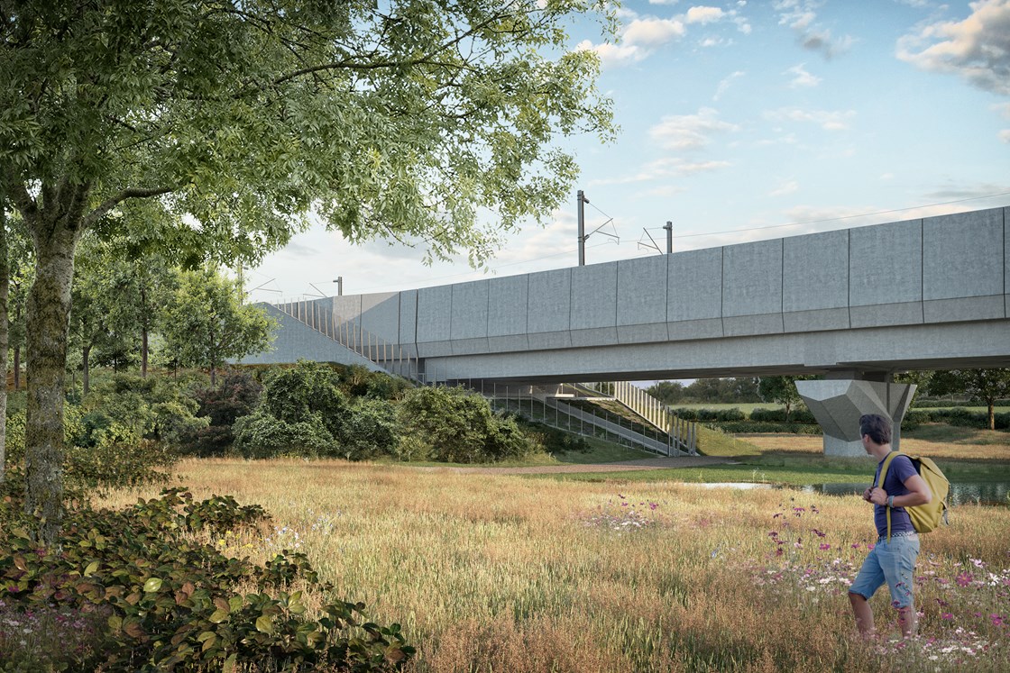 Balsall Common viaduct abutment - plain parapet