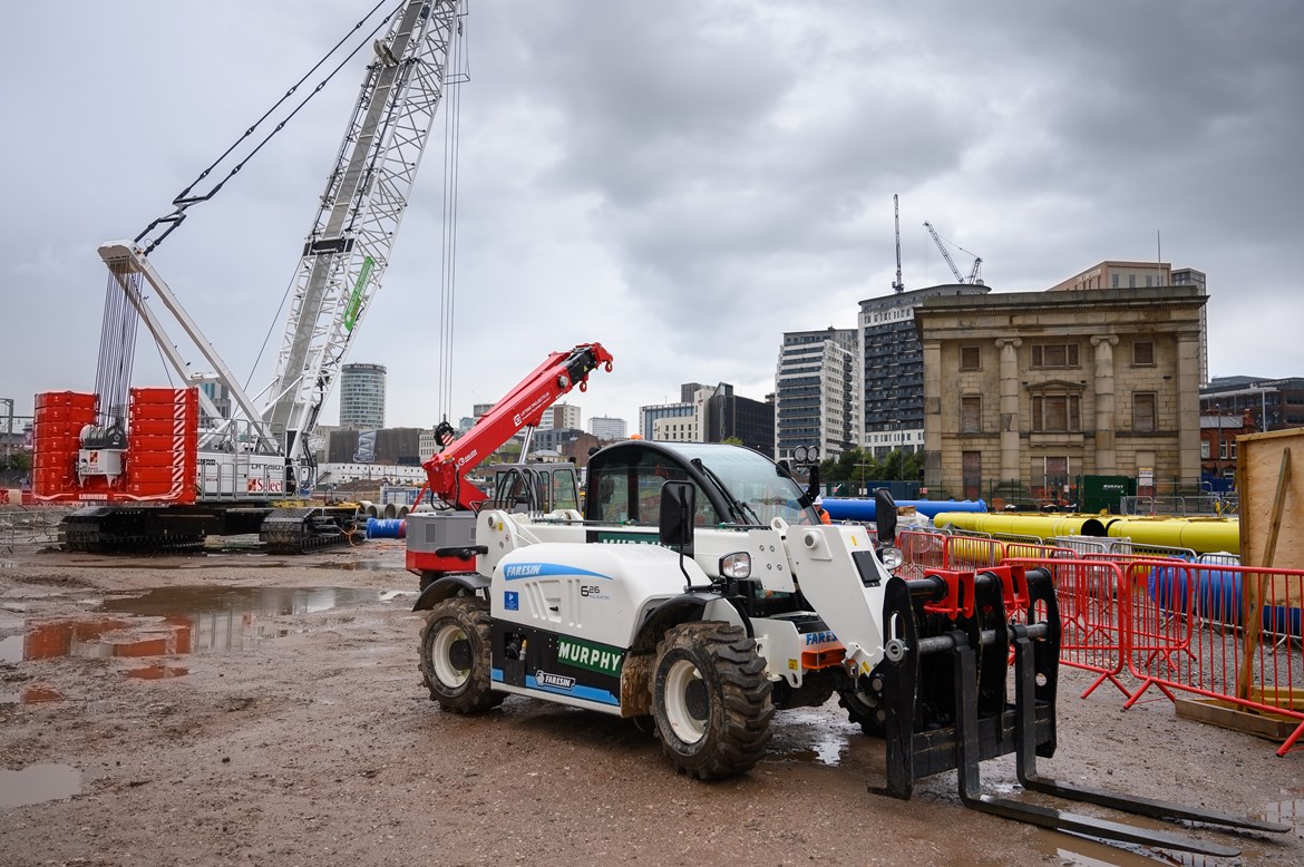 HS2’s green tech innovations support city clean air drive: Electric machinery on HS2's Curzon Street Station site