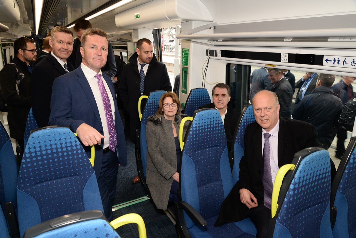Transport Secretary Chris Grayling MP sees inside Northern's new trains