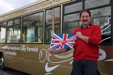 Arriva gold bus honours winter Olympian Lizzy Yarnold: Arriva gold bus honours winter Olympian Lizzy Yarnold (2)