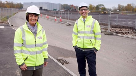 Header - Leader and CC Riggott on a construction site