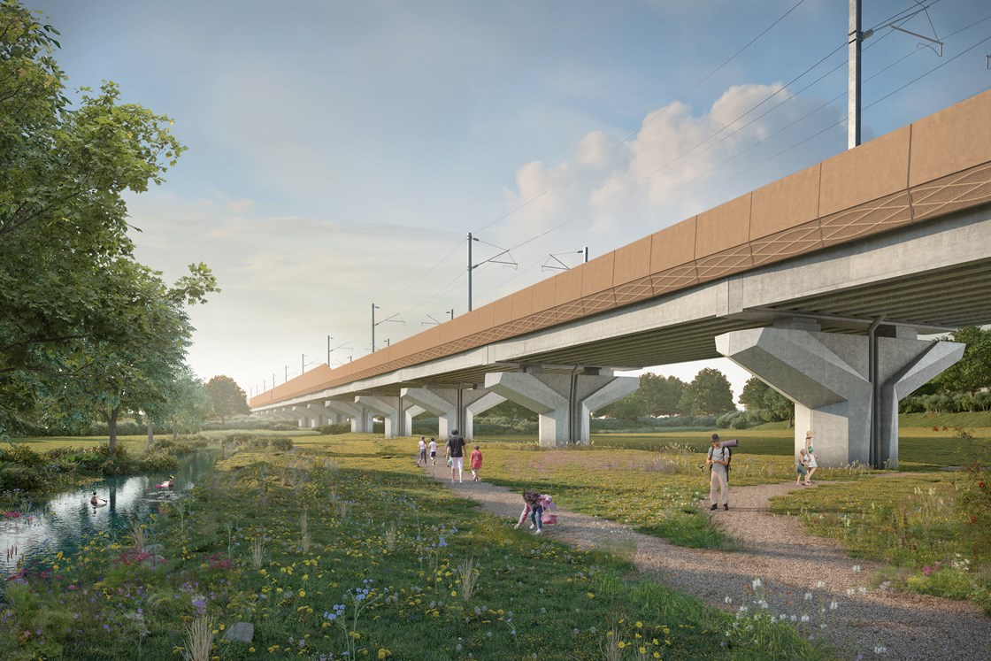 Balsall Common viaduct - red parapet