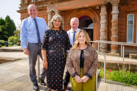 Cllr Jim McMahon, Minister Kaukab Stewart, Eddie Fraser, Amy Fraser