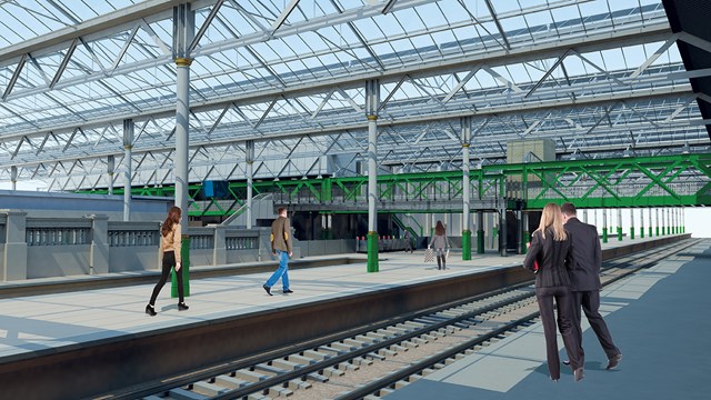 Waverley - new platform 12 extended towards main station building