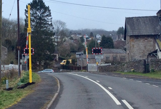 Close up view of RLSE cameras at Black Dyke level crossing in Cumbria