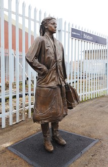 Restored statue of Karin Heisterman: Restored statue of Karin Heisterman