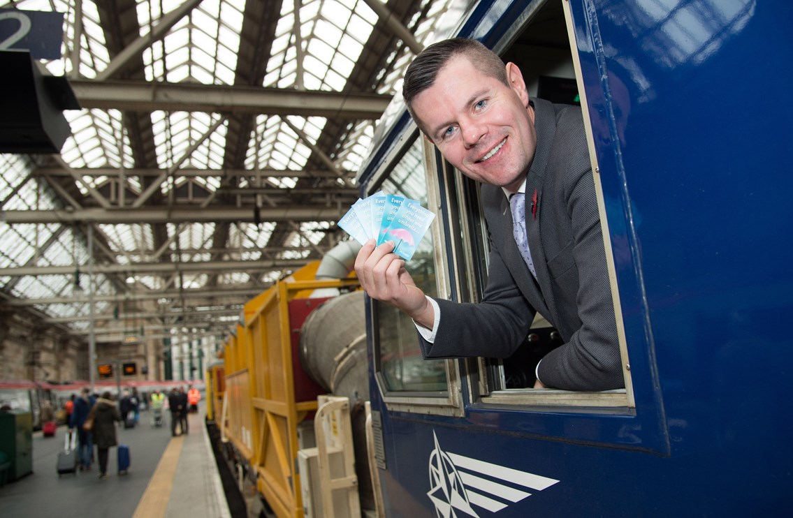 Scotland’s railways get ready for winter: ScotRail winter roadshow - Derek Mackay train cab