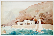 DP 266253 Watercolour of a funicular railway