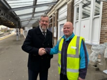 Dougie with Southeastern's Passenger Services Director David Wornham: Dougie with Southeastern's Passenger Services Director David Wornham