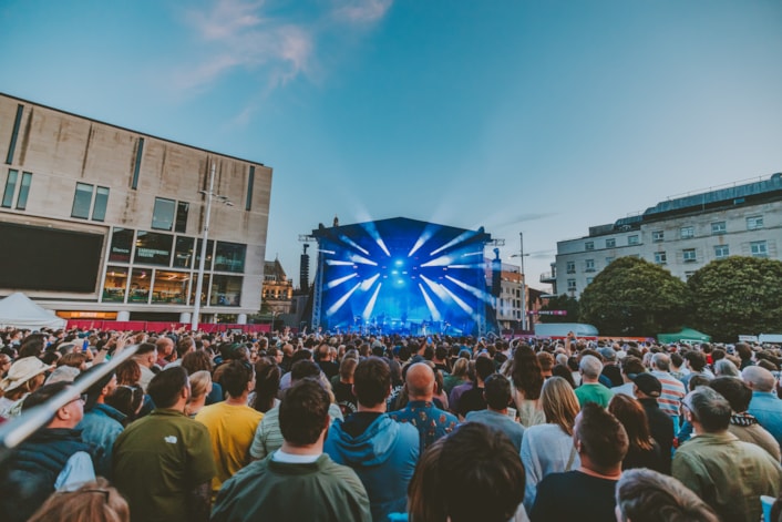 The Black Keys 25 @Danny Payne (148): Image of crowd and stage as The Black Keys perform on Millennium Square (image credit Leeds City Council)