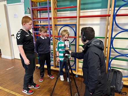 MFR interviews Cluny Primary P6 pupils Miller Smith, Kade Beaman and Jayden Kinsella.