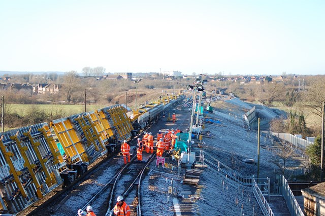 High output track renewal train including modular points