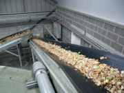 Food waste being treated at the processing plant: Food waste being treated at the processing plant