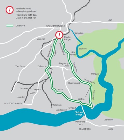 Merlins Bridge Diversion Map 2