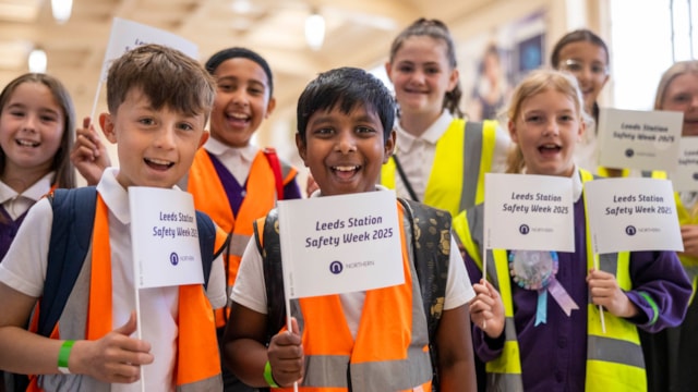 Almost 900 children learning railway safety amid rise in trespass incidents: Leeds station safety week 2025 Network Rail, credit LNER