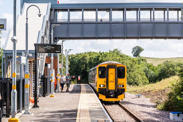 The first train arrives at Okehampton Interchange ahead of regular services starting tomorrow (1st August).