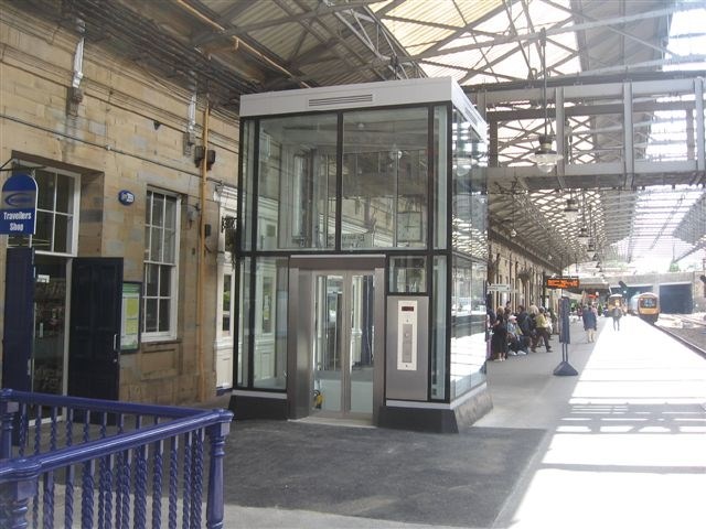 Huddersfield station_1: New lifts provided through DfT Access for All scheme.<br />August 2010