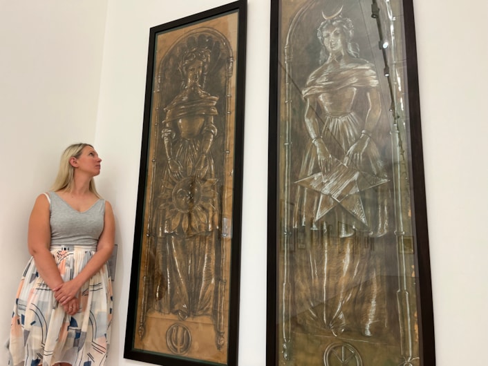 Goddess of Night: Kirsty Young, Leeds Art Gallery’s assistant curator of fine art with Goddess of day and Goddess of Night, which now hang in Leeds Art gallery's exhibition exploring portrayals of women.