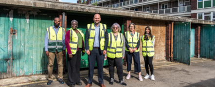 Mayor of Hackney Philip Glanville with Hoxton West councillors Cllr Carole Williams and Cllr Yvonne Maxwell and the Wimbourne Street project team