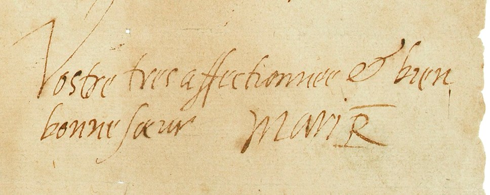 Mary's signature on her last letter