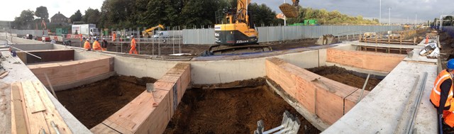 Excavation of new Crossrail dive-under begins at Acton: Acton excavation
