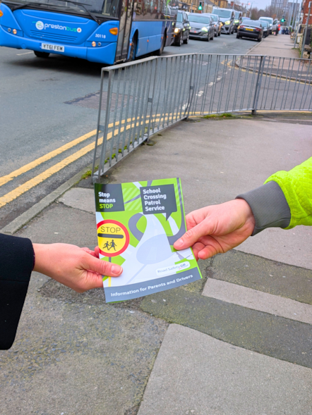 Parents and members of the public were given road safety information