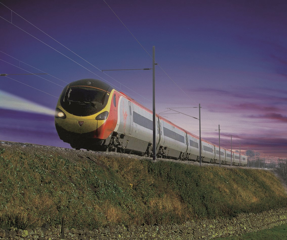 Flyover to boost capacity and reliability on one of Europe’s busiest rail routes: A Virgin train on the West Coast main line