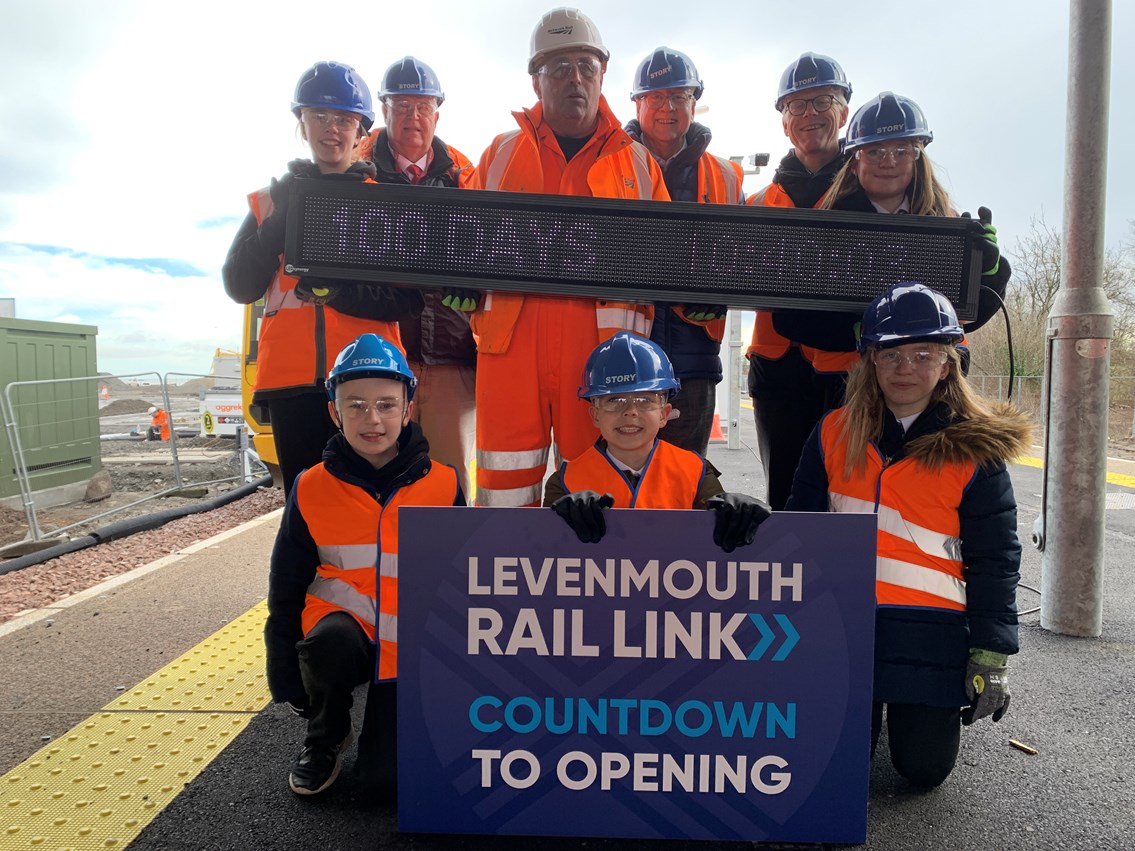 Levenmouth Rail Link - 100 days to go at Leven station - 23 Feb 2024