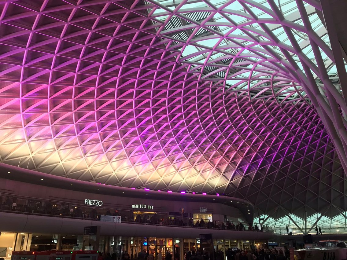 King’s Cross station lights up purple to celebrate disabled people worldwide 2