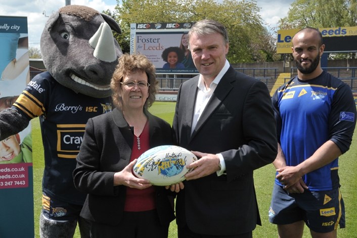 Leeds Rhinos players show support for Independent Visitors Scheme: rugbywithcllrblake.jpg