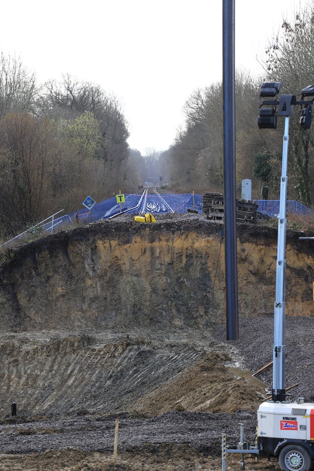 Work underway at the Botley landslip site