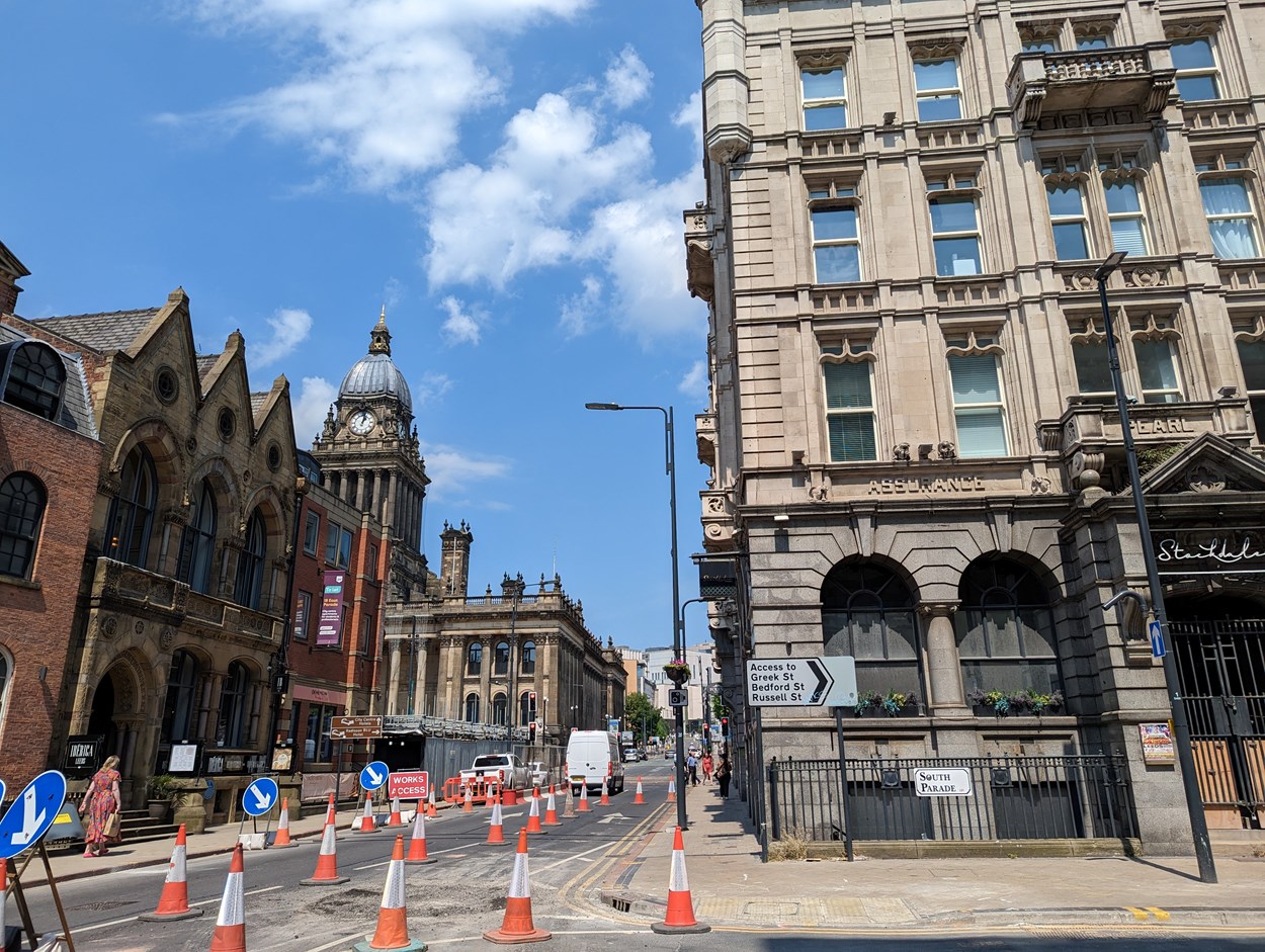 East Parade at junction South Parade Leeds