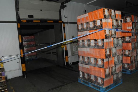 Serbian lorry driver jailed for 14 years for smuggling 50kg of cocaine into the UK in load of frozen pizzas: unloading bay