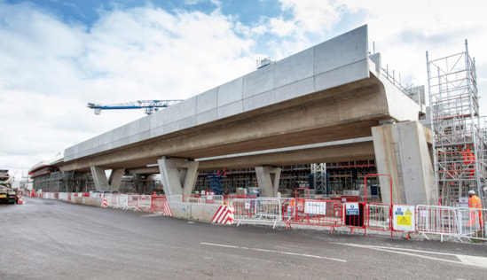 First completed sections of Curzon 3 viaduct in Birmingham
