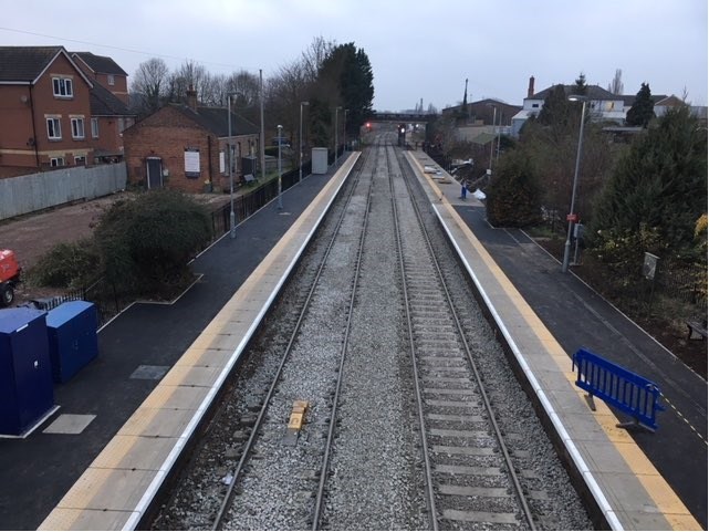 Passengers benefit from longer platforms in Cotwolds allowing more carriages to be boarded: Evesham station has benefitted from extended platforms