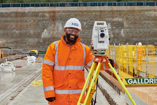 Surveying at the Long Itchington Wood site: Credit:HS2 Ltd