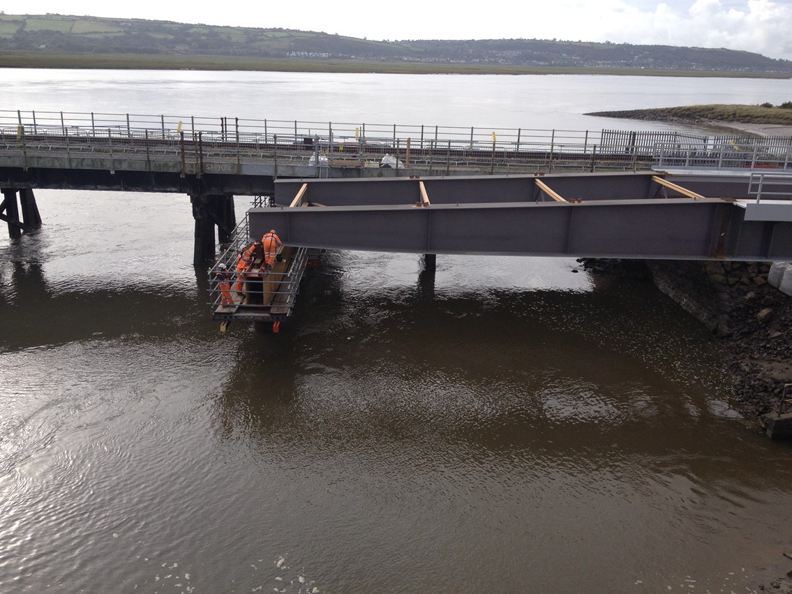Loughor Viaduct - new bridge decking: Loughor Viaduct - new bridge decking