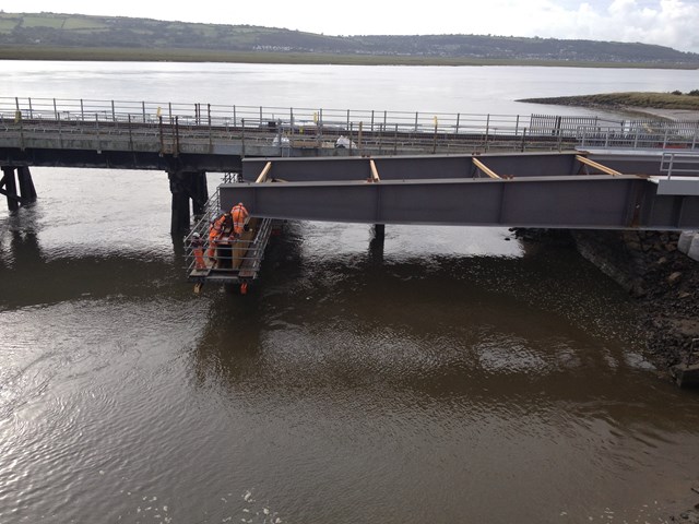 Loughor Viaduct - new bridge decking: Loughor Viaduct - new bridge decking