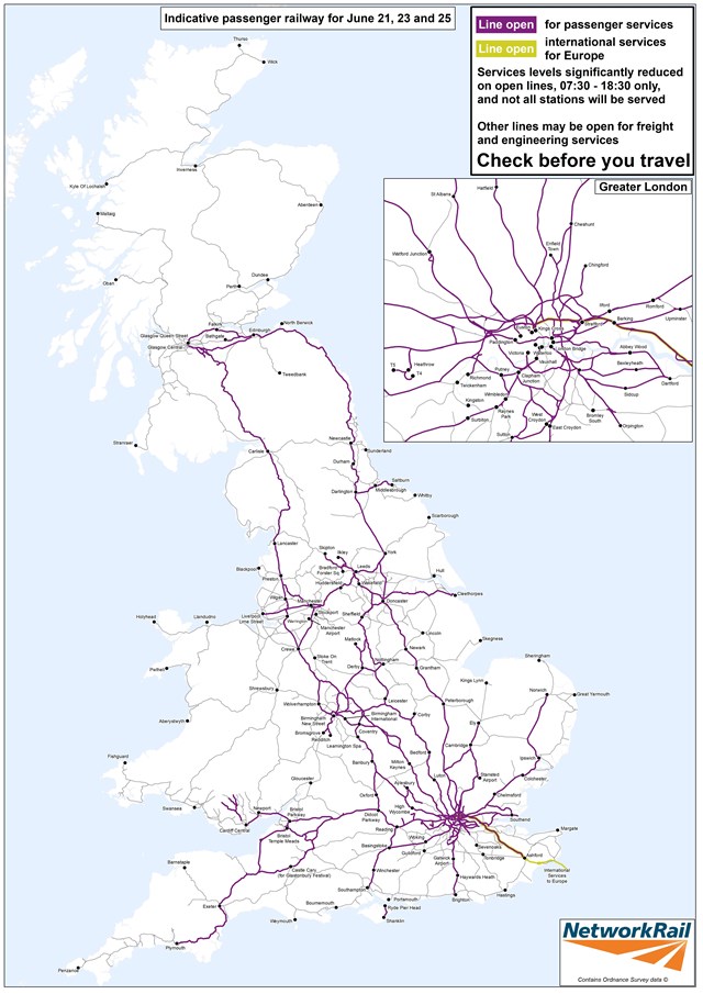 Indicative strike passenger services map - June 2022 (final final)