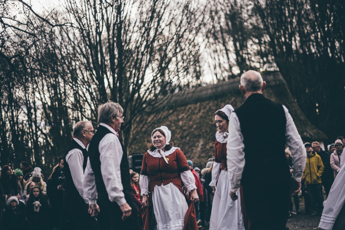 Welsh Folk Dancers in Traditional Costume at St Fagans