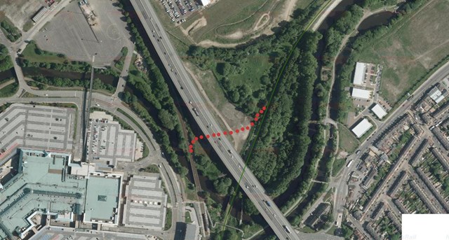 Images showing location of proposed Tinsley chord: to support Tram Train operation on rail network