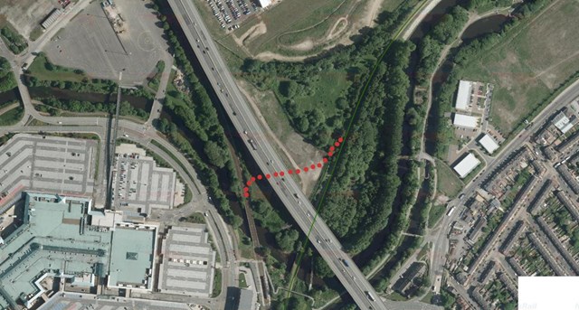 Images showing location of proposed Tinsley chord