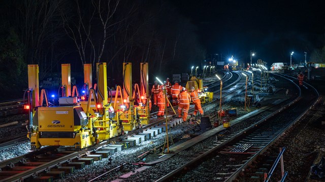 Track and signalling works progress on Hope Valley Railway Upgrade despite tough conditions: Grindleford Track Works