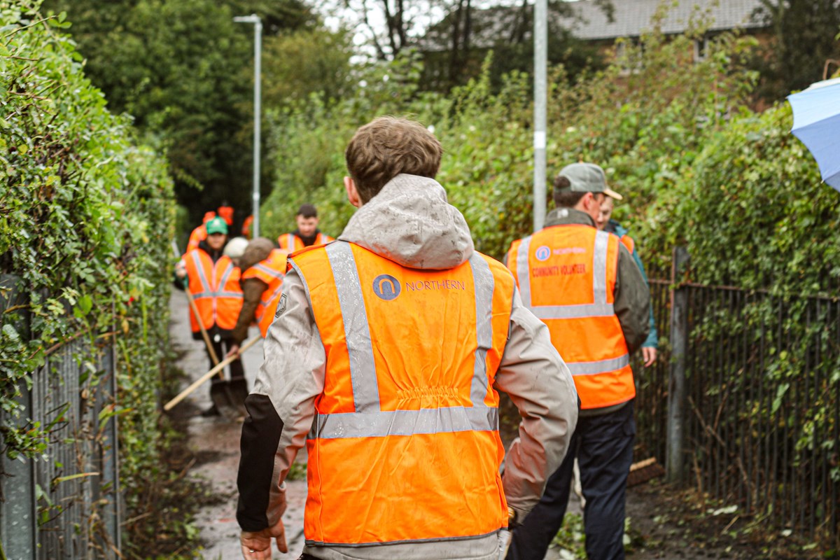 This image shows the clean up at Headingley station