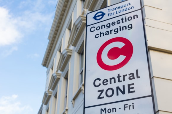 Changes proposed to the Congestion Charge to keep London moving, encourage the uptake of electric vehicles and promote sustainable travel: TfL Image - Congestion Charging Zone sign
