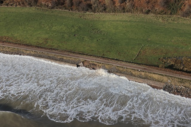 Network Rail to undertake urgent seawall repairs on Far North Line: Far North Line - Sea wall damage at Lothbeg, between Brora and Helmsdale.-3