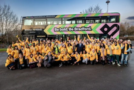 First Bus welcome Bradford 2025 volunteers aboard for celebration event. Credit Karol Wyszynski.-2