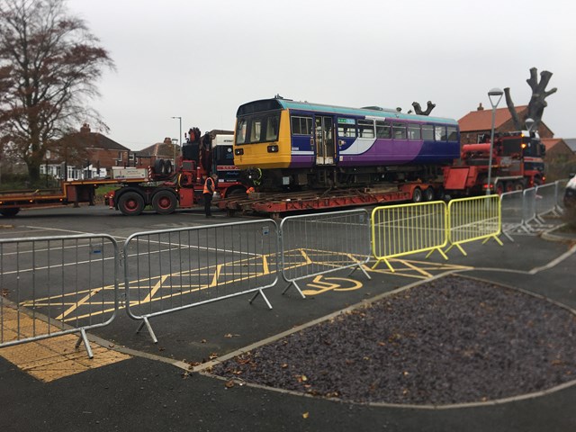 Train carriage transported to Kirk Merrington Primary School