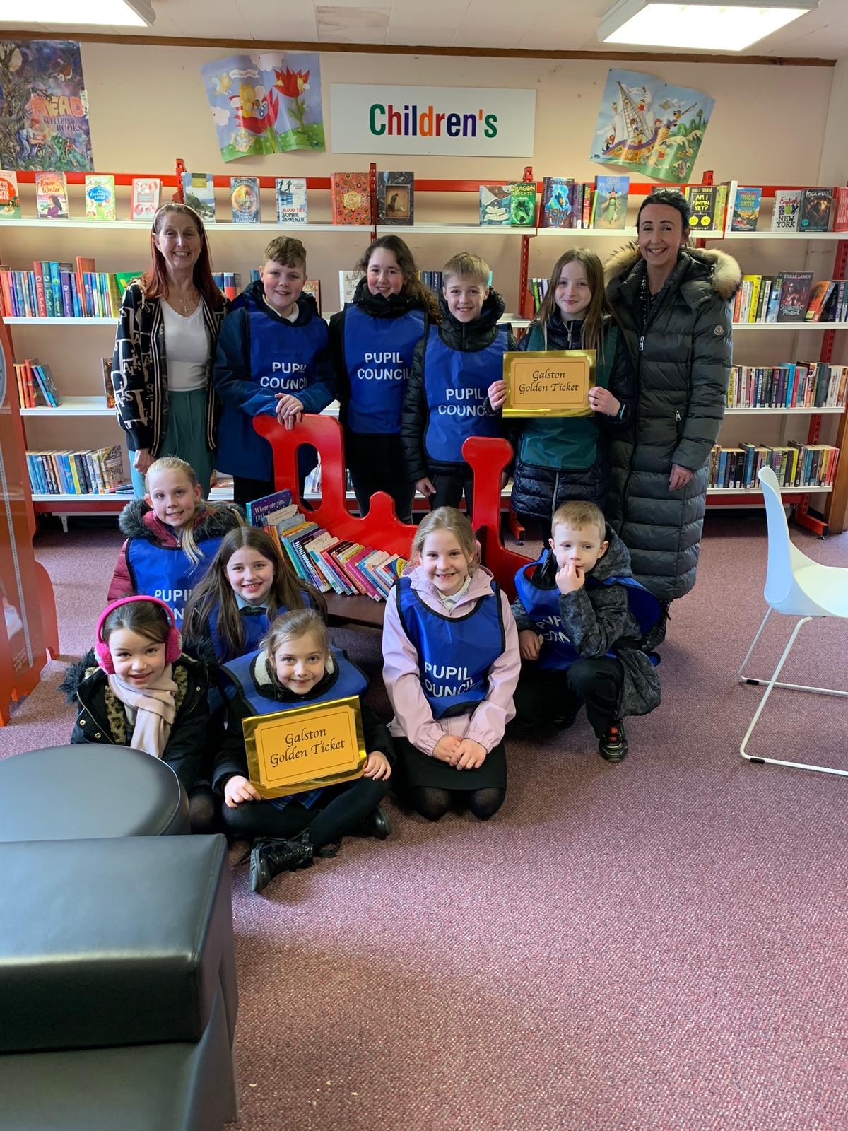 Galston PS Pupil Council at Galston library